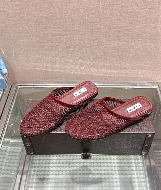 Alaia Buckle Strap Slide Ballet Slippers Anti Slip Sole