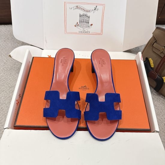Hermes Wedge Slide Sandals Premium Leather 5cm Heel Comfort