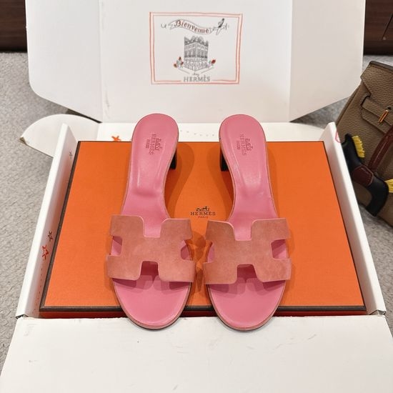 Hermes Wedge Slide Sandals Premium Leather 5cm Heel Comfort