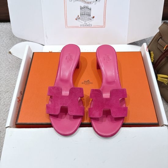 Hermes Wedge Slide Sandals Premium Leather 5cm Heel Comfort