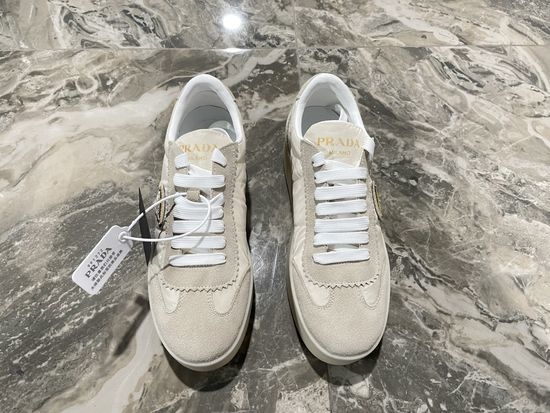 Prada Printed Canvas Casual Shoes with Thick Textured Sole