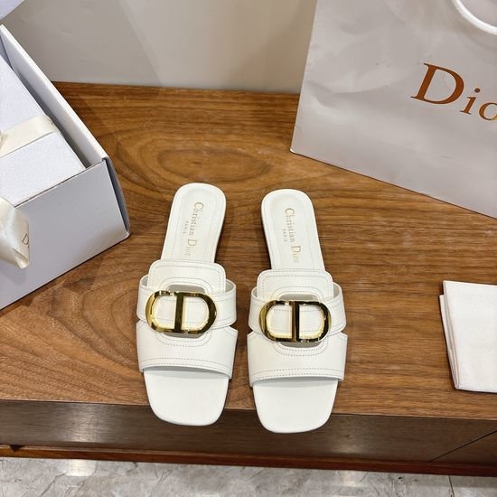 Christian Dior CD Classic Cut-out Design Low-heeled Shoes
