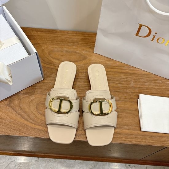 Christian Dior CD Classic Cut-out Design Low-heeled Shoes