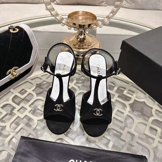 Chanel Classic Patent Leather High Heel Platform Sandals