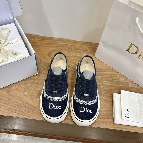 Christian Dior CD Low-top Canvas Shoes with Embroidered Saltwind Design