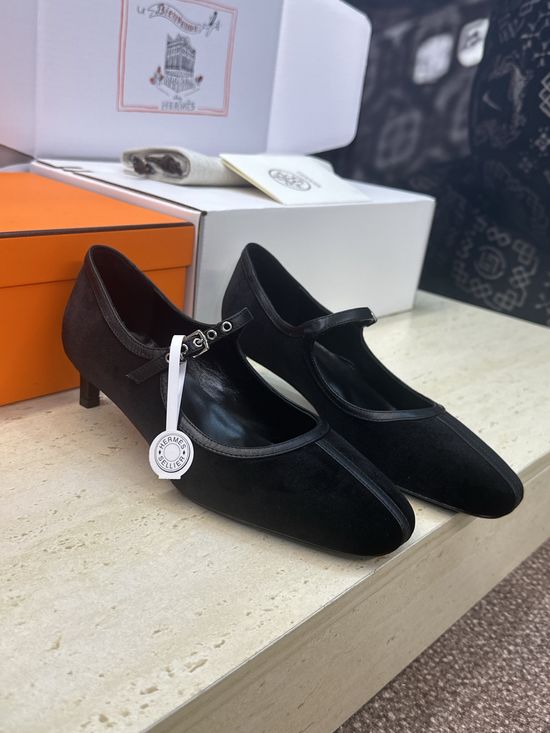 Hermes Custom-Made Color-Block Ballet Flat Shoes with Logo Buckle