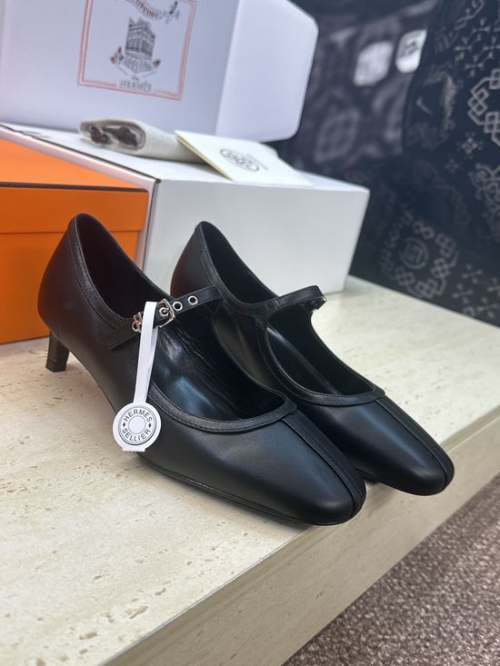 Hermes Custom-Made Color-Block Ballet Flat Shoes with Logo Buckle