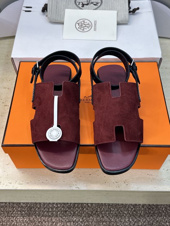 Hermes Color Block Flip-Flops with Round Toe and Flat Heel