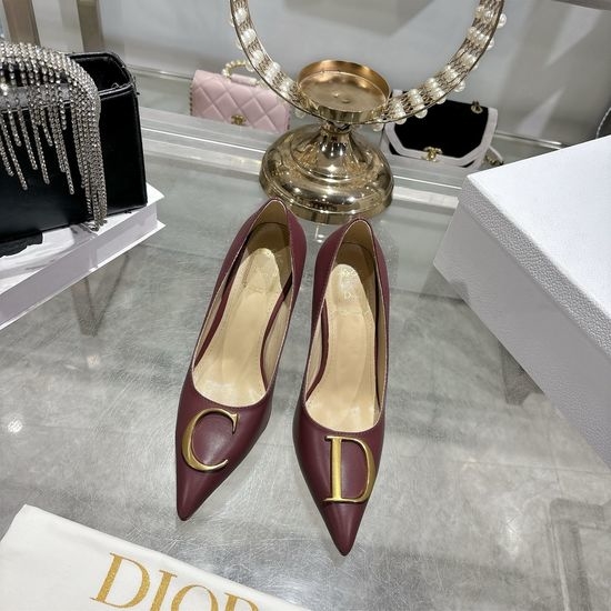 Christian Dior CD Pointed Toe Stiletto Pumps with Metal Buckle