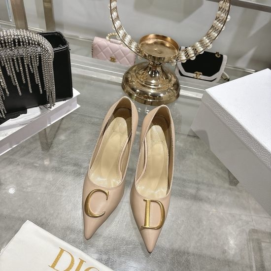 Christian Dior CD Pointed Toe Stiletto Pumps with Metal Buckle