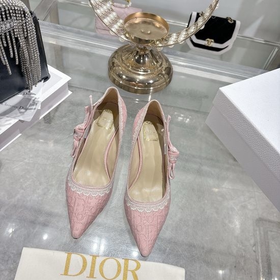 Christian Dior CD Bow Detail Low Heel Square Toe Dress Shoes