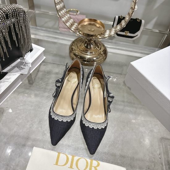 Christian Dior CD Bow Detail Low Heel Square Toe Dress Shoes