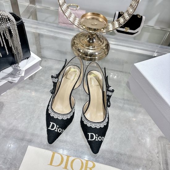 Christian Dior CD Bow Detail Low Heel Square Toe Dress Shoes