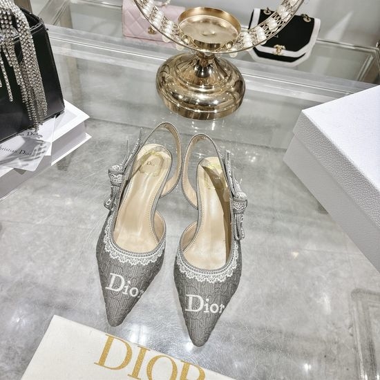 Christian Dior CD Bow Accent Flat Square Toe Casual Shoes