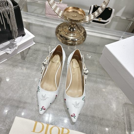 Christian Dior CD Bow Detail Low Heel Square Toe Dress Shoes