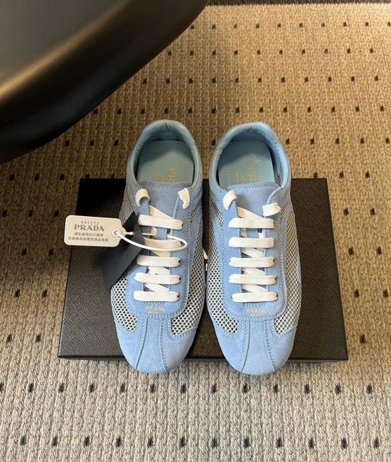 Prada Retro Suede Mesh Breathable Lightweight Comfortable Daily Sneakers