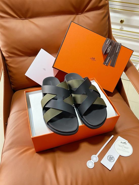 Hermes Vintage Crossover Cowhide Upper Non-slip Slippers