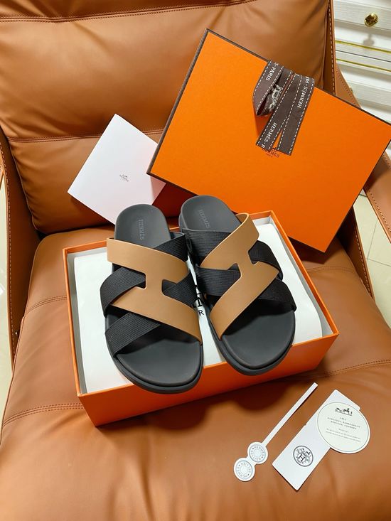 Hermes Vintage Crossover Cowhide Upper Non-slip Slippers