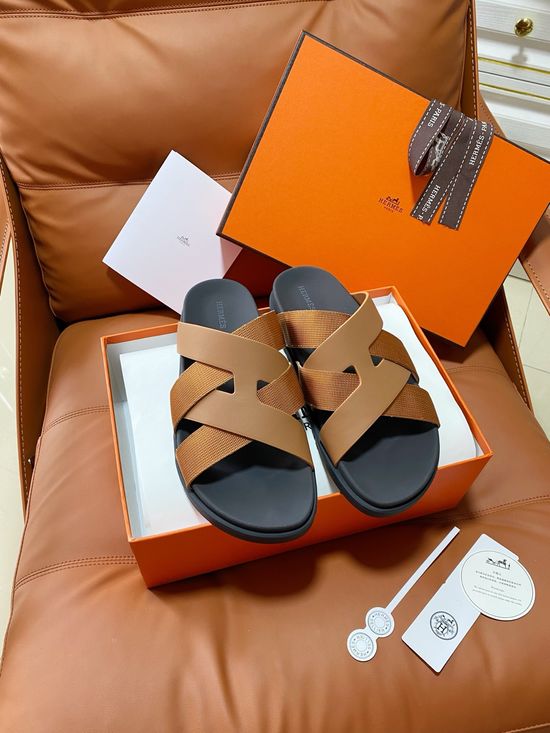 Hermes Vintage Crossover Cowhide Upper Non-slip Slippers