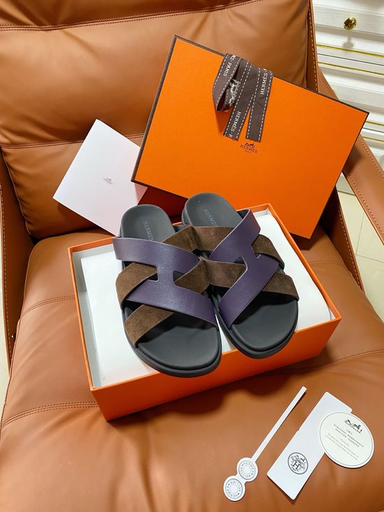 Hermes Vintage Crossover Cowhide Upper Non-slip Slippers