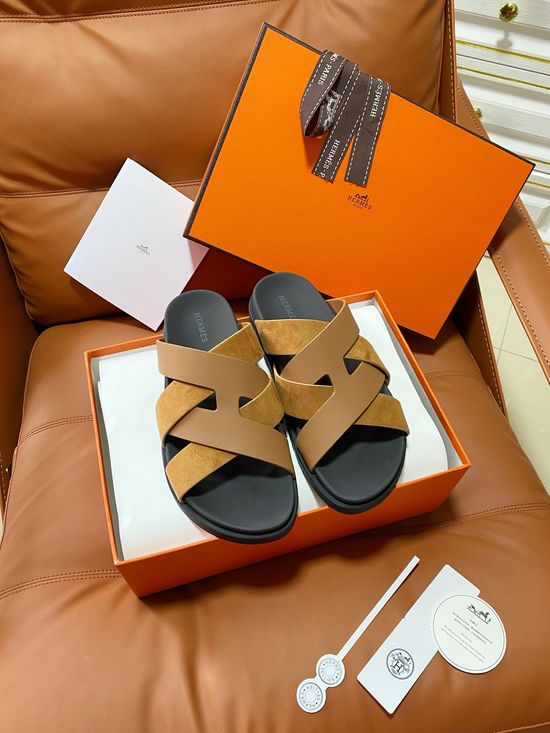 Hermes Vintage Crossover Cowhide Upper Non-slip Slippers