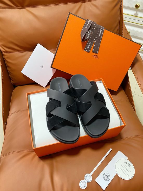 Hermes Vintage Crossover Cowhide Upper Non-slip Slippers