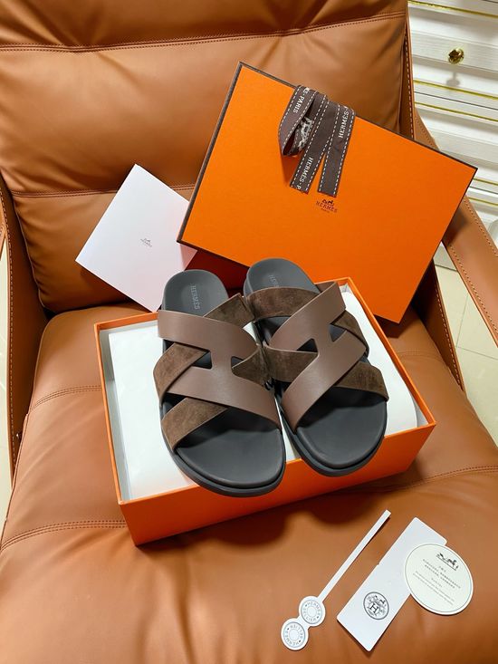 Hermes Vintage Crossover Cowhide Upper Non-slip Slippers