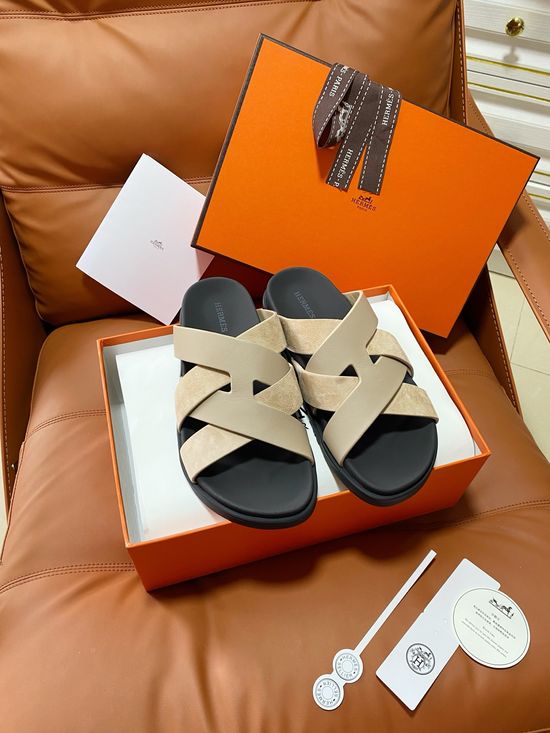 Hermes Vintage Crossover Cowhide Upper Non-slip Slippers