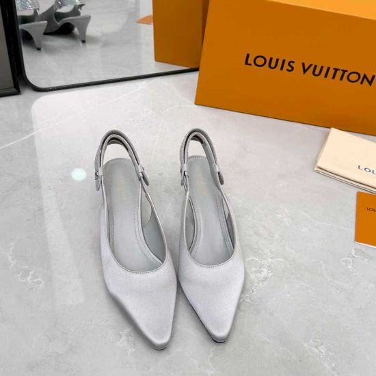 Louis Vuitton Leather Silk Upper Heeled Shoes Sheepskin Lined