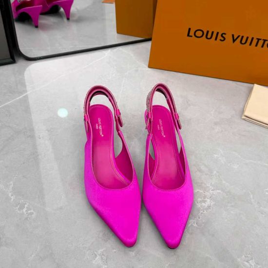 Louis Vuitton Leather Silk Upper Heeled Shoes Sheepskin Lined