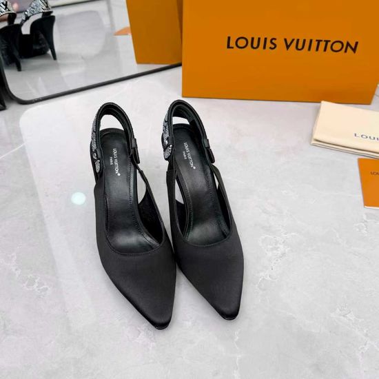 Louis Vuitton Leather Silk Upper Heeled Shoes Sheepskin Lined