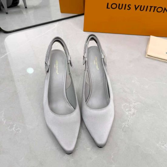 Louis Vuitton Leather Silk Upper Heeled Shoes Sheepskin Lined