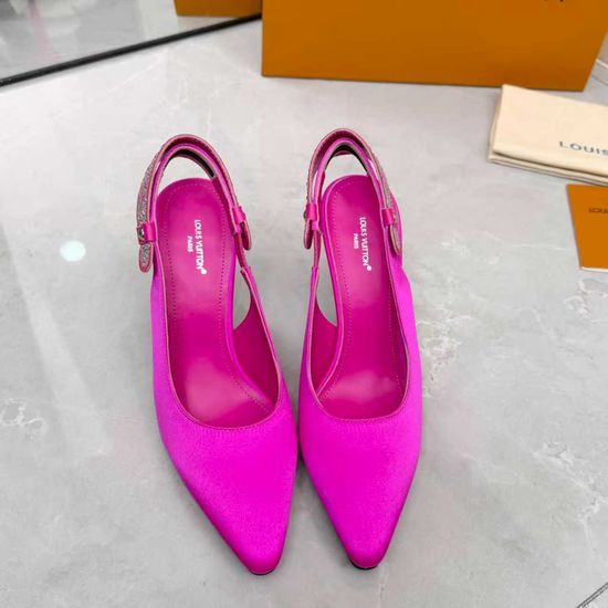 Louis Vuitton Leather Silk Upper Heeled Shoes Sheepskin Lined