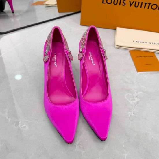 Louis Vuitton Leather Silk Upper Heeled Shoes Sheepskin Lined