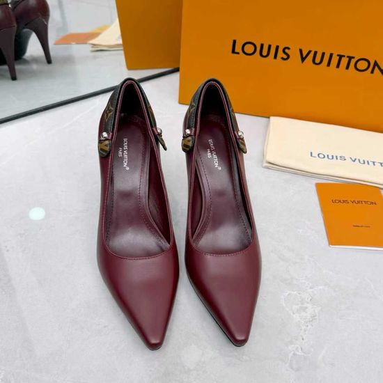 Louis Vuitton Leather Silk Upper Heeled Shoes Sheepskin Lined