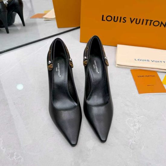 Louis Vuitton Leather Silk Upper Heeled Shoes Sheepskin Lined