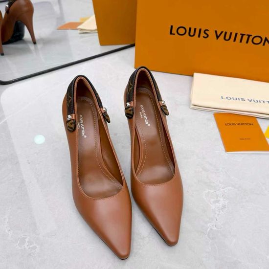 Louis Vuitton Leather Silk Upper Heeled Shoes Sheepskin Lined