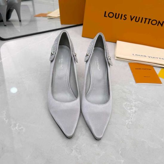 Louis Vuitton Leather Silk Upper Heeled Shoes Sheepskin Lined