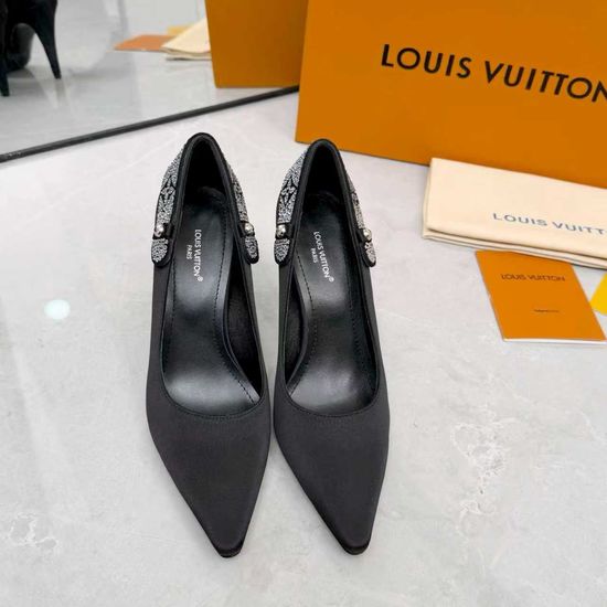 Louis Vuitton Leather Silk Upper Heeled Shoes Sheepskin Lined