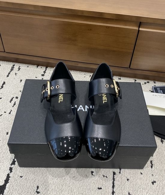 Chanel Buckle T-strap Mary Jane Shoes Soft Leather Sole