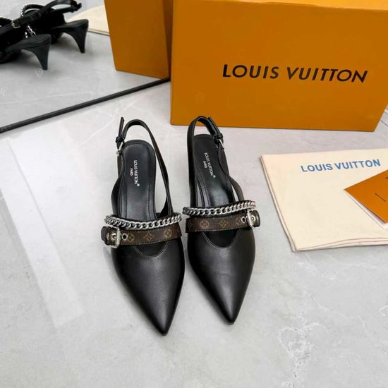 Louis Vuitton Genuine Leather Flats Mid Heel Footwear Premium Sole