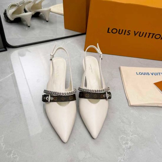 Louis Vuitton Genuine Leather Flats Mid Heel Footwear Premium Sole