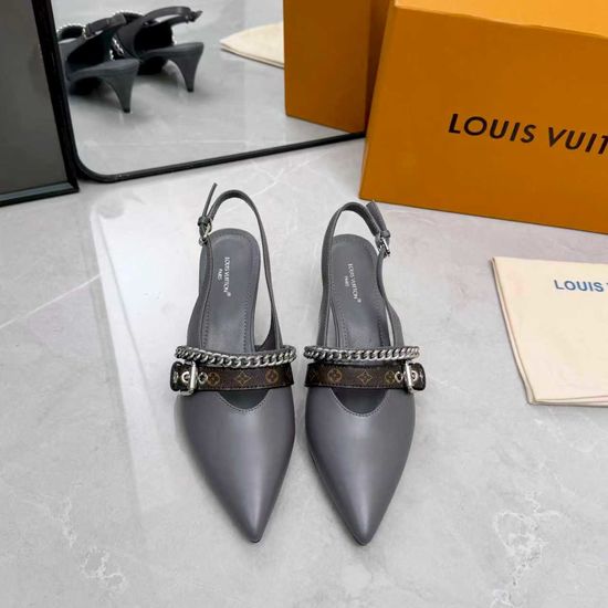 Louis Vuitton Genuine Leather Flats Mid Heel Footwear Premium Sole