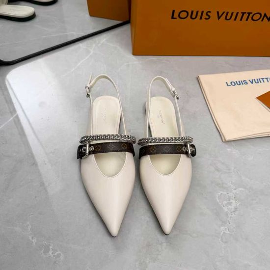 Louis Vuitton Genuine Leather Flats Mid Heel Footwear Premium Sole