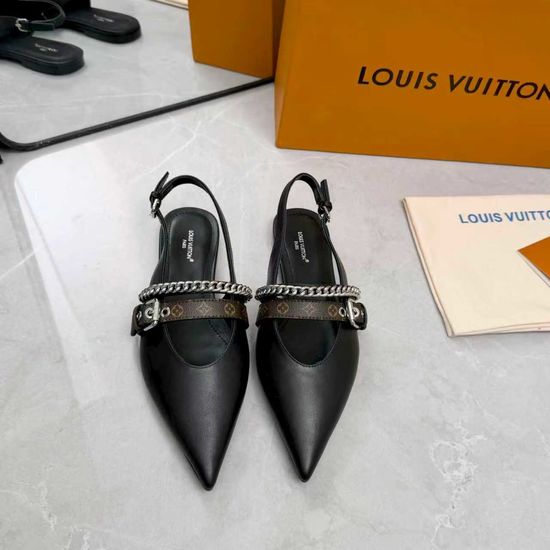 Louis Vuitton Genuine Leather Flats Mid Heel Footwear Premium Sole