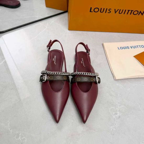 Louis Vuitton Genuine Leather Flats Mid Heel Footwear Premium Sole