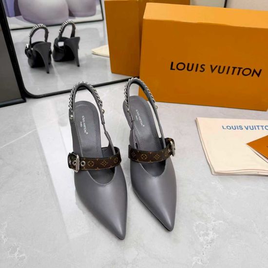 Louis Vuitton Genuine Leather High Heel Shoes Real Leather Outsole
