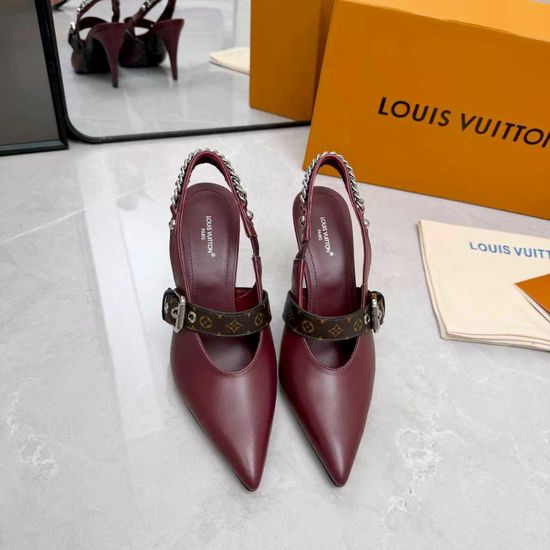 Louis Vuitton Genuine Leather High Heel Shoes Real Leather Outsole