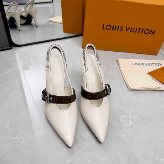 Louis Vuitton Genuine Leather High Heel Shoes Real Leather Outsole
