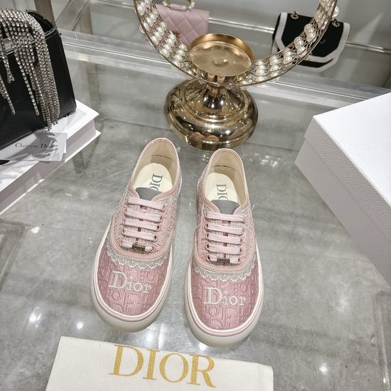 Christian Dior CD Embroidered Printed Thick Sole Casual Loafers